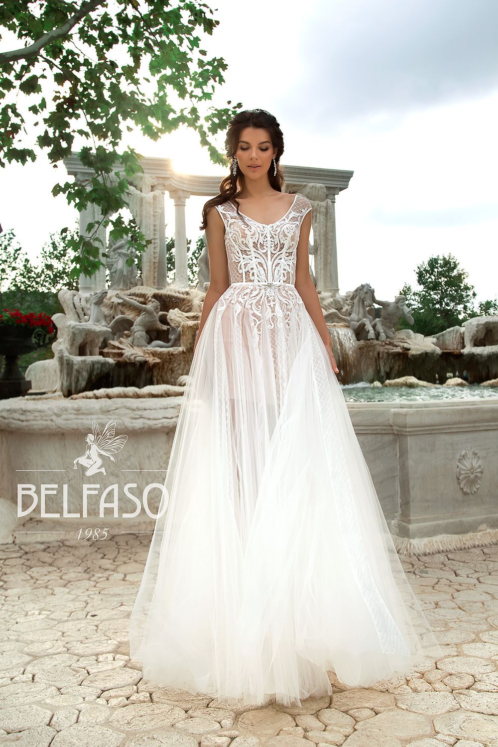 Свадебное платье от бренда Belfaso 'Аква' пляжное
